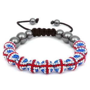 Shamballa Style Union Jack Bracelet